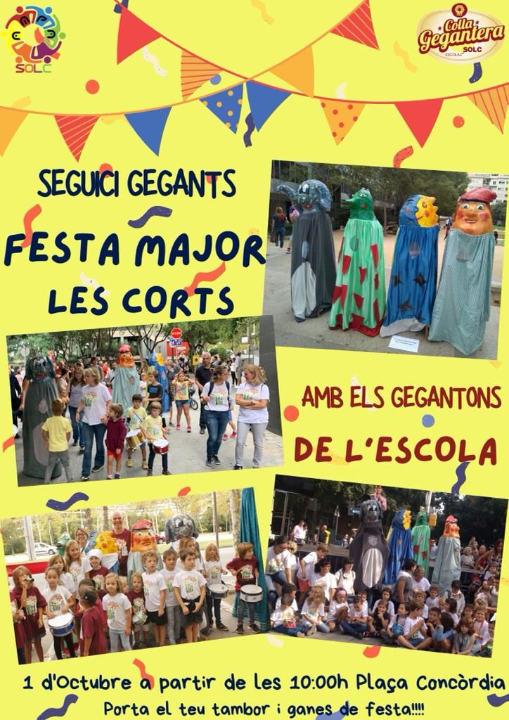 Dissabte 1/10 – Festa Major de les Corts amb els Gegantons de la&nbsp;Solc